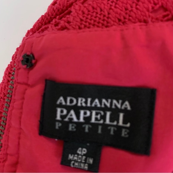 ADRIANNA PAPELL HOT PINK MEDALLION LACE CUTOUT SHIFT DRESS - Picture 7 of 16